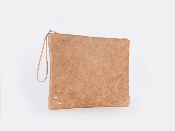 HIDE Clutch Camel Leather